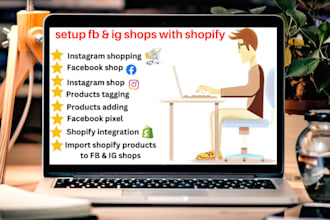 setup facebook, instagram shopping integrate with shopify,wix,etsy