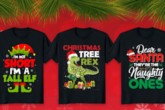 do awesome christmas t shirt and ugly sweater design for pod business