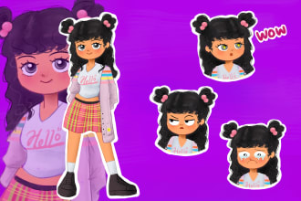 draw cute chibi style of you for stickers, emojis, or icons