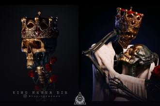 create realistic 3d dark artwork for your album cover