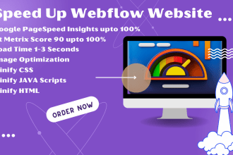speed up google pagespeed insights score of webflow and fix core web vitals