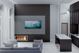 design house exterior, interior rendering, walkthrough