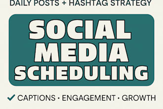 create and schedule daily social media posts with hashtag strategy