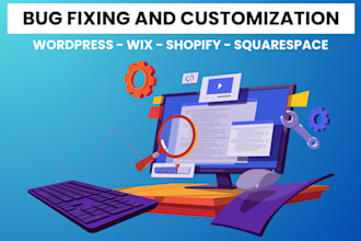 debug, bug fixing or customization of wordpress website