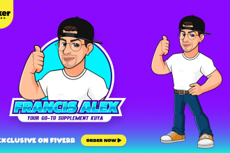 design custom mascot logo, esports and cartoon character