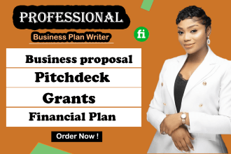 develop an investor primed business plan, proposal for your startups andgrants
