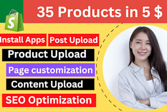 do product listing on shopify ,add product ,edit images ,title, menu