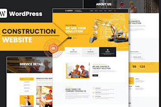 create a modern construction website with wordpress