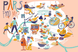 create an illustrated map of any place in a unique style