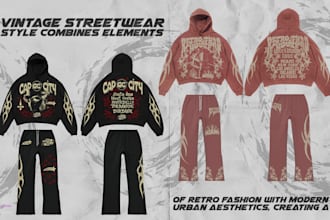 design streetwear for your clothing brand or merch and 3d hoodie