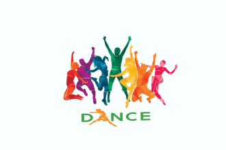 make modern group dance logo design without any copyright concept