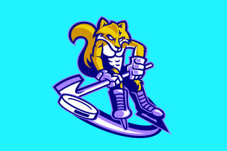 make fox ice hockey mascot logo in very short time