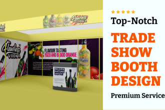 design tradeshow booth, backdrop, banner, tent, rollup banner