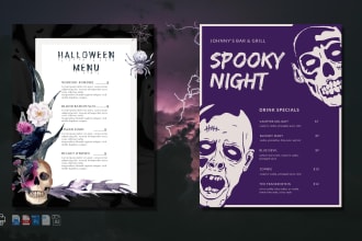 do unique food menu design, restaurant menu, drink bar menu