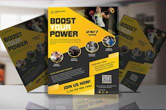 design an extremely high quality health fitness corporate gym flyer