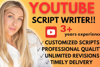 do highly engaging video script writing for youtube channel