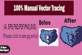 manually vector tracing, redraw logo, raster to vector in adobe illustrator