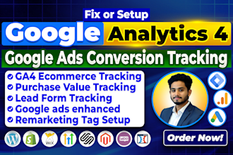 setup google analytics 4, ads enhanced conversion tracking, ga4 ecommerce by GTM