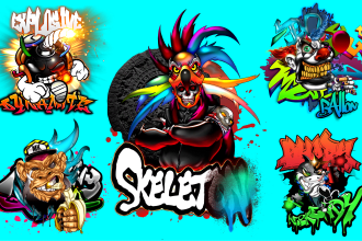 draw your graffiti logo, mascot or character
