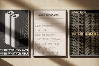 create motivational typography, 3d, party posters or invitation card