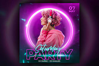 design event party club, dj, concert flyer, post