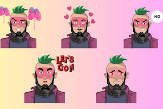 create twitch emotes and badges, discord emojis,and stickers