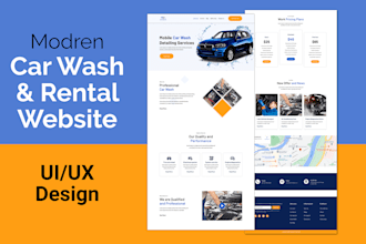 design UI UX car repair website, car wash, and car rental website