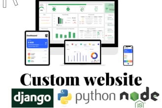 create custom fullstack website flask django nodejs