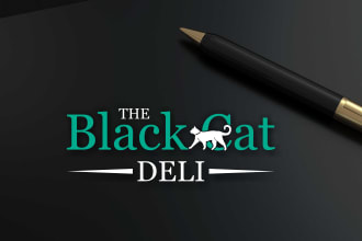 do professional black cat logo design within 24 hours