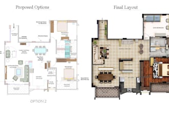 provide 2d renders with elevations and 3d for the same