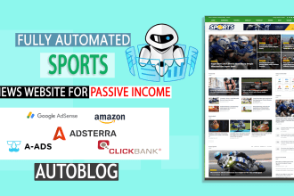 create wordpress autoblog, automated sports news website for passive income
