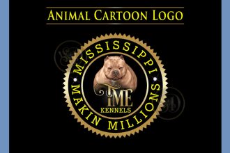 animal cartoon ,pet, small business logo dsign