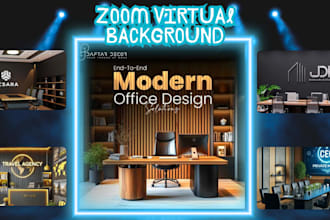 design fully custom zoom virtual background with your logo