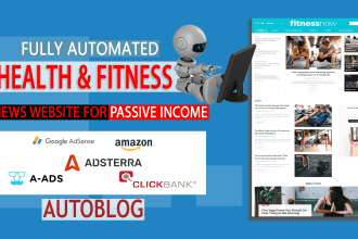 create wordpress, automated health and fitness news website for passive income