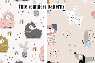 create seamless pattern for kids textile designing