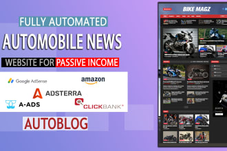 create wordpress automated automobile news website for passive income
