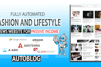 create wordpres, automated fashion and lifestyle news website for passive income