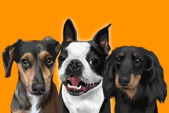 draw your pets into cartoon portrait