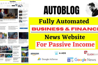 create an automated wordpress business, finance news website for passive income