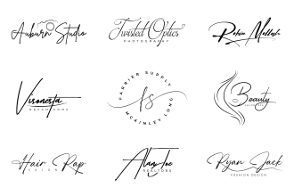 design scripted, handwritten and signature logo or autograph