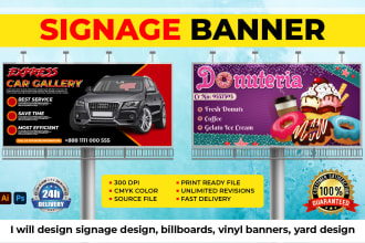 design stunning signage design, vinyl banners, yard design, and outdoor banners