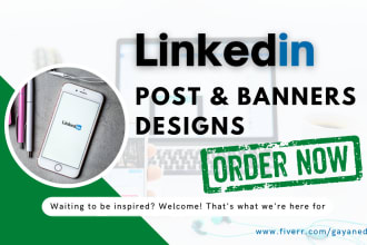 design unique linkedin banner, post, background