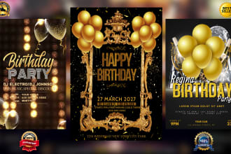 design birthday flyers within 6 hours