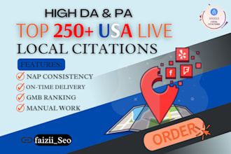 build top 250 USA local citations and directory submission