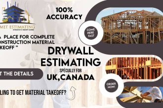 do drywall material takeoff and cost estimation of construction projects