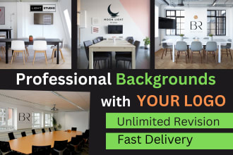 design a customer zoom virtual background with logo