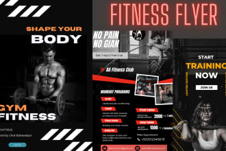 design sports gym, football, fitness flyer and event flyer
