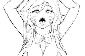 draw sketch anime character, fanart, manga, vtuber for concept art