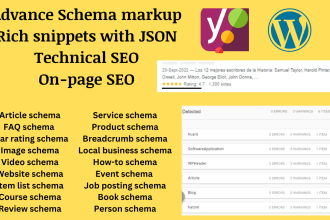 do advance schema markup, rich snippet, technical and on page SEO