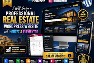 design a professional real estate wordpress website with houzez